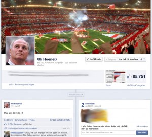 Uli Hoeness bei facebook