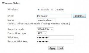 Geben Sie beim WLAN-Setup Ihrem Router, Ihre Verschlüsselung und das Passwort richtig ein.